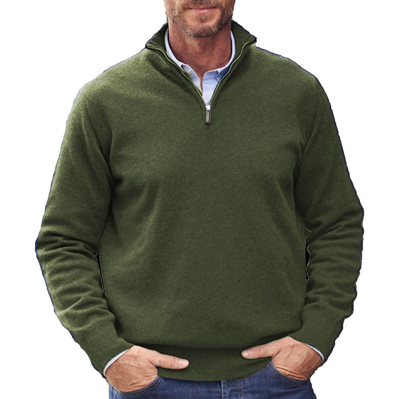 Men's Wool Zipper Basic Sweater