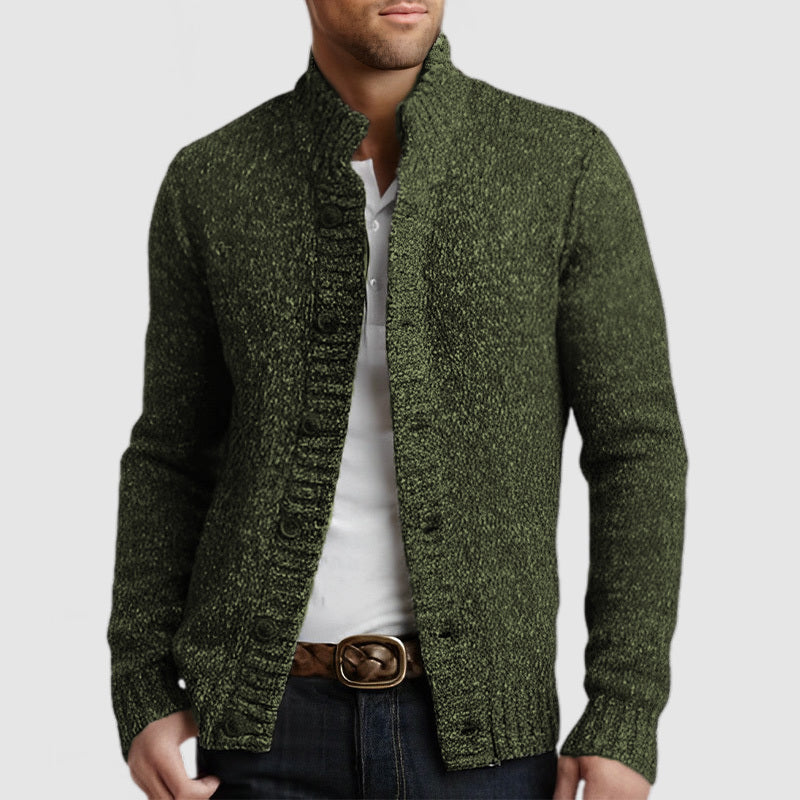 Men's Casual Stand Collar Button Knitted Cardigan