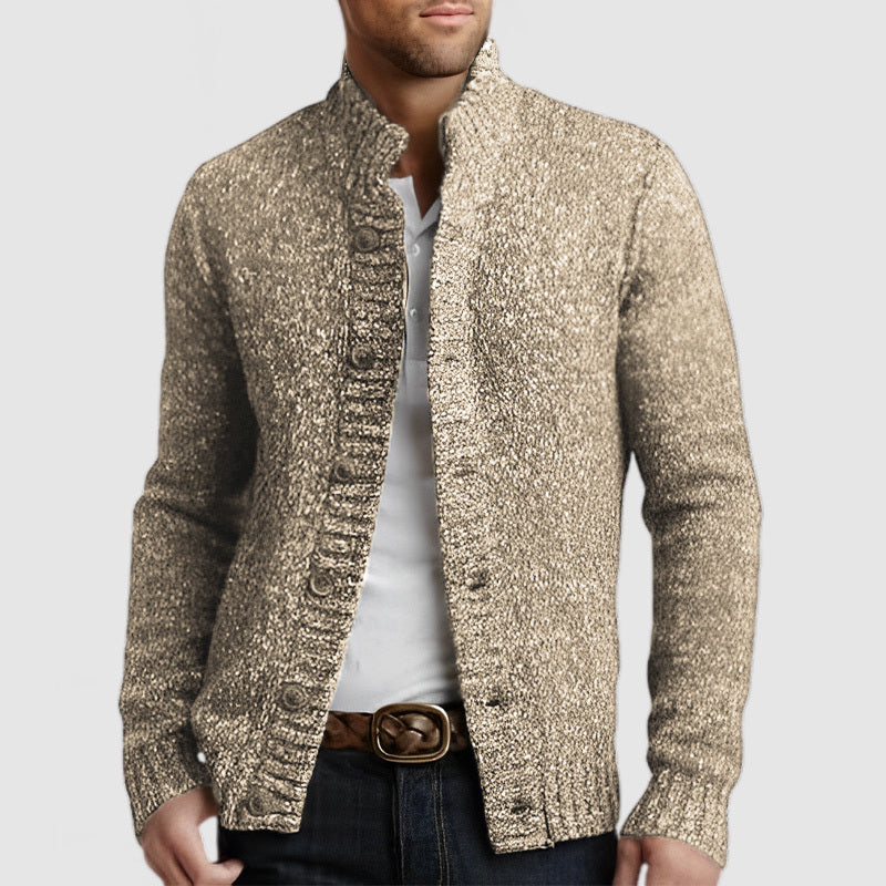 Men's Casual Stand Collar Button Knitted Cardigan