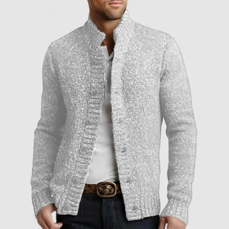 Men's Casual Stand Collar Button Knitted Cardigan