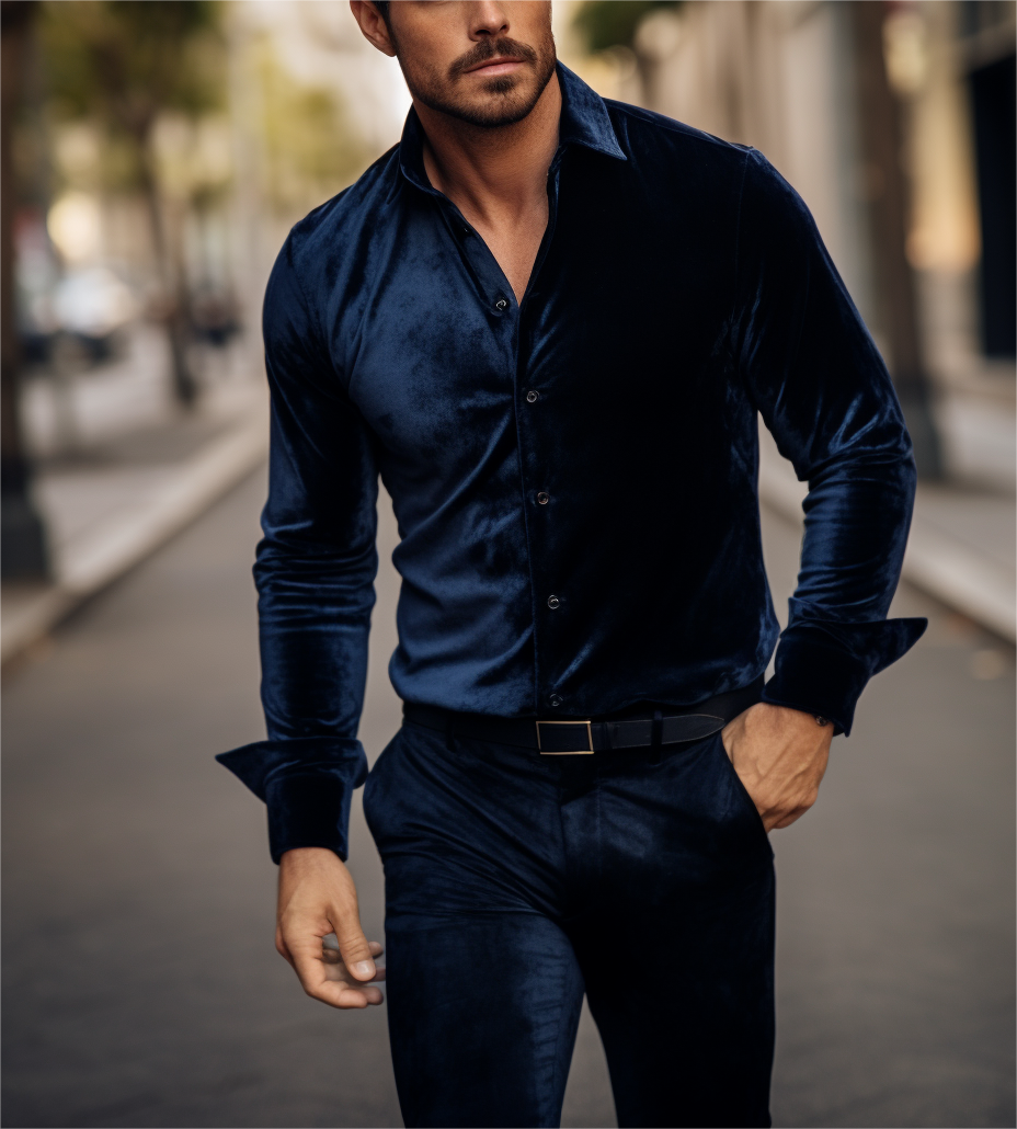 Men's Crushed Velvet Shirt