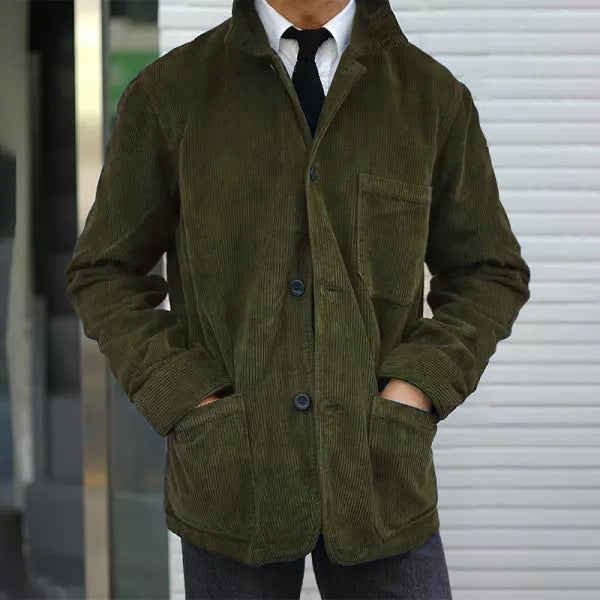 Men's Vintage Minimalist Corduroy Multi-Pocket Casual Jacket