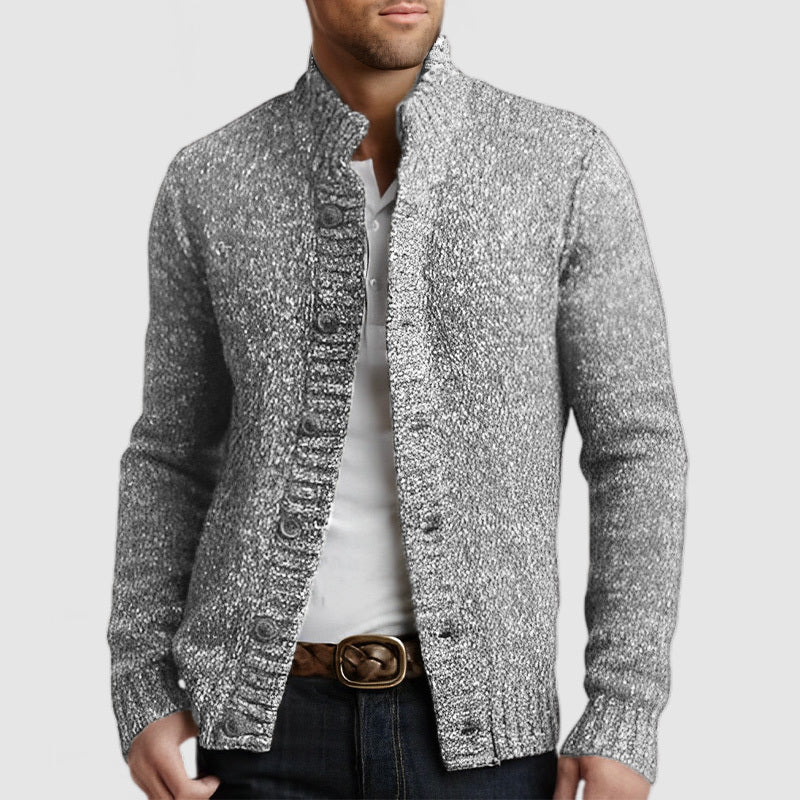 Men's Casual Stand Collar Button Knitted Cardigan