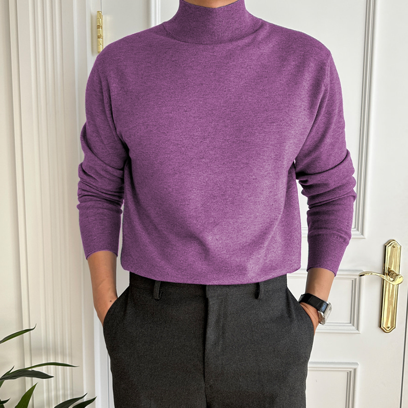 Gentleman's Elegant Turtleneck Wool Sweater