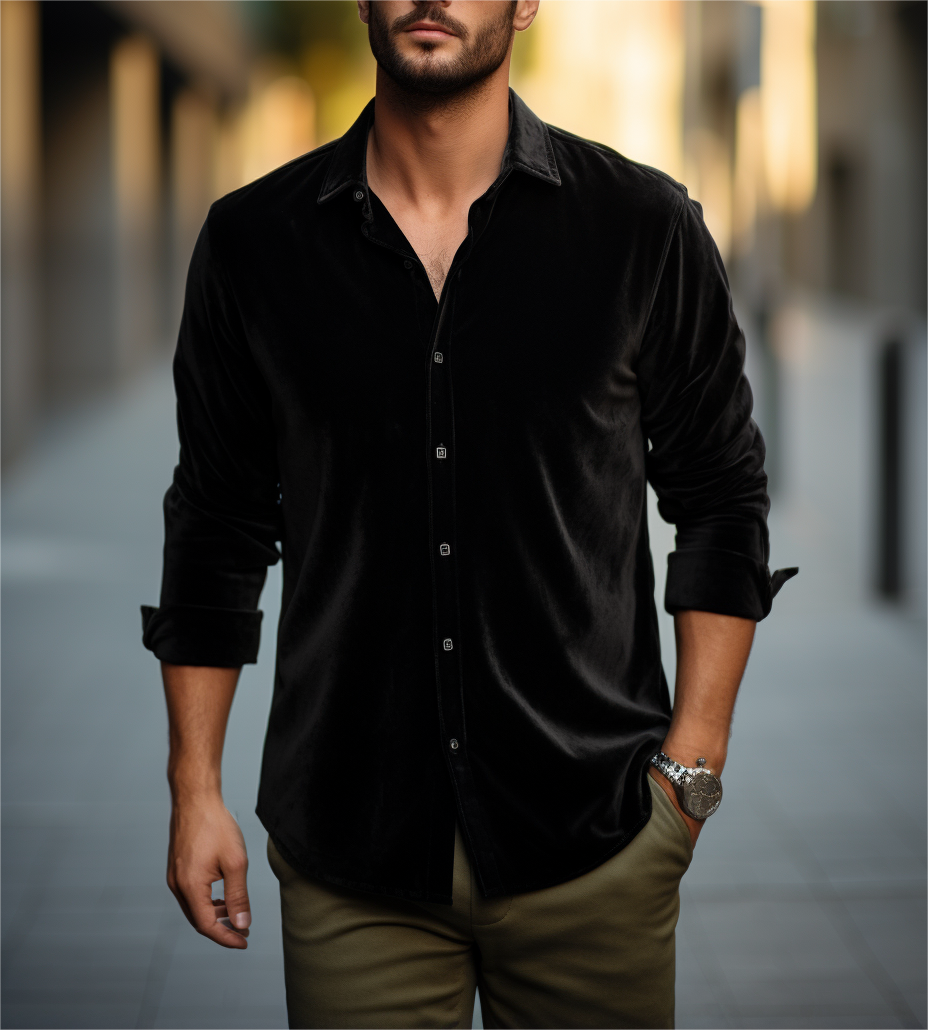 Men's Crushed Velvet Shirt