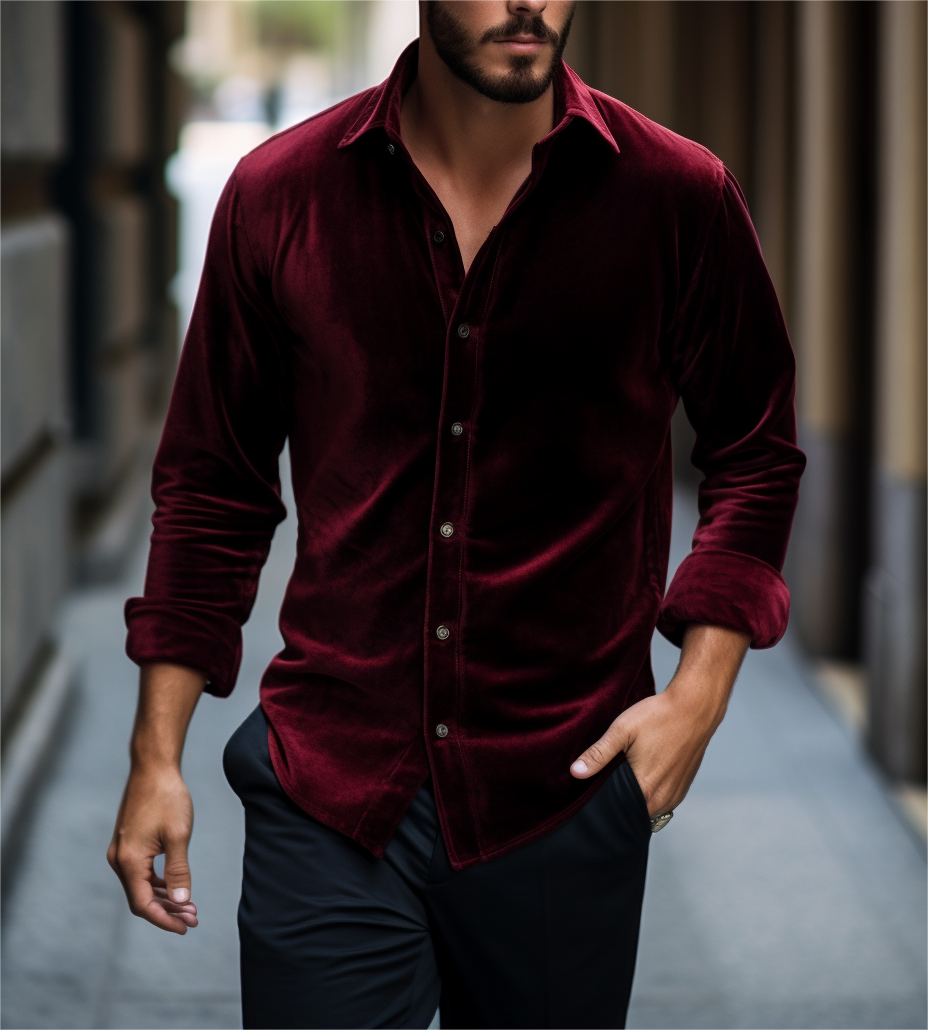 Men's Crushed Velvet Shirt