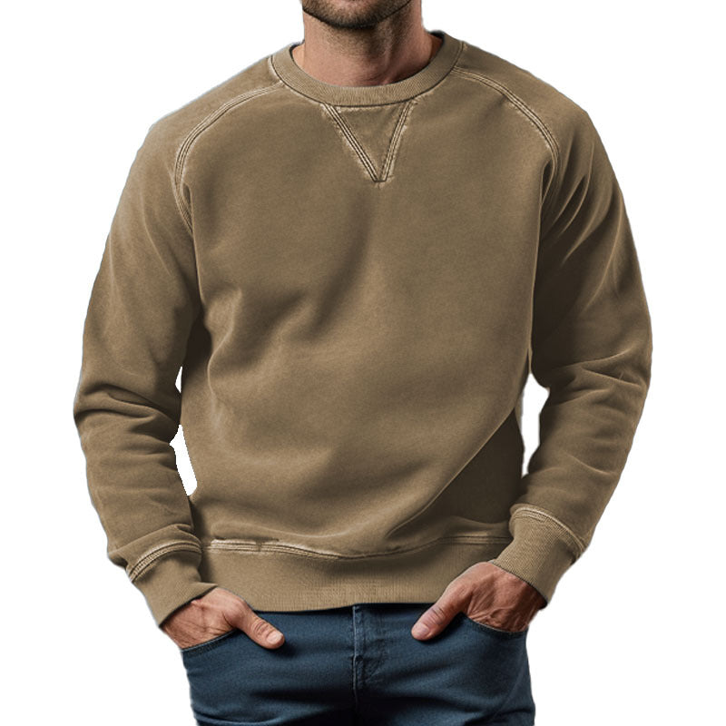 Men's Vintage Washed Crew Neck Sweatshirt
